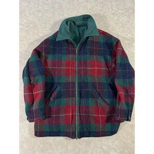 East West Reversible Mens Long Sleeve Zip Pockets Plaid Multicolor Jacket Small‎